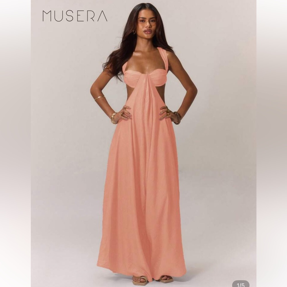 Chic Coral Maxi Dress